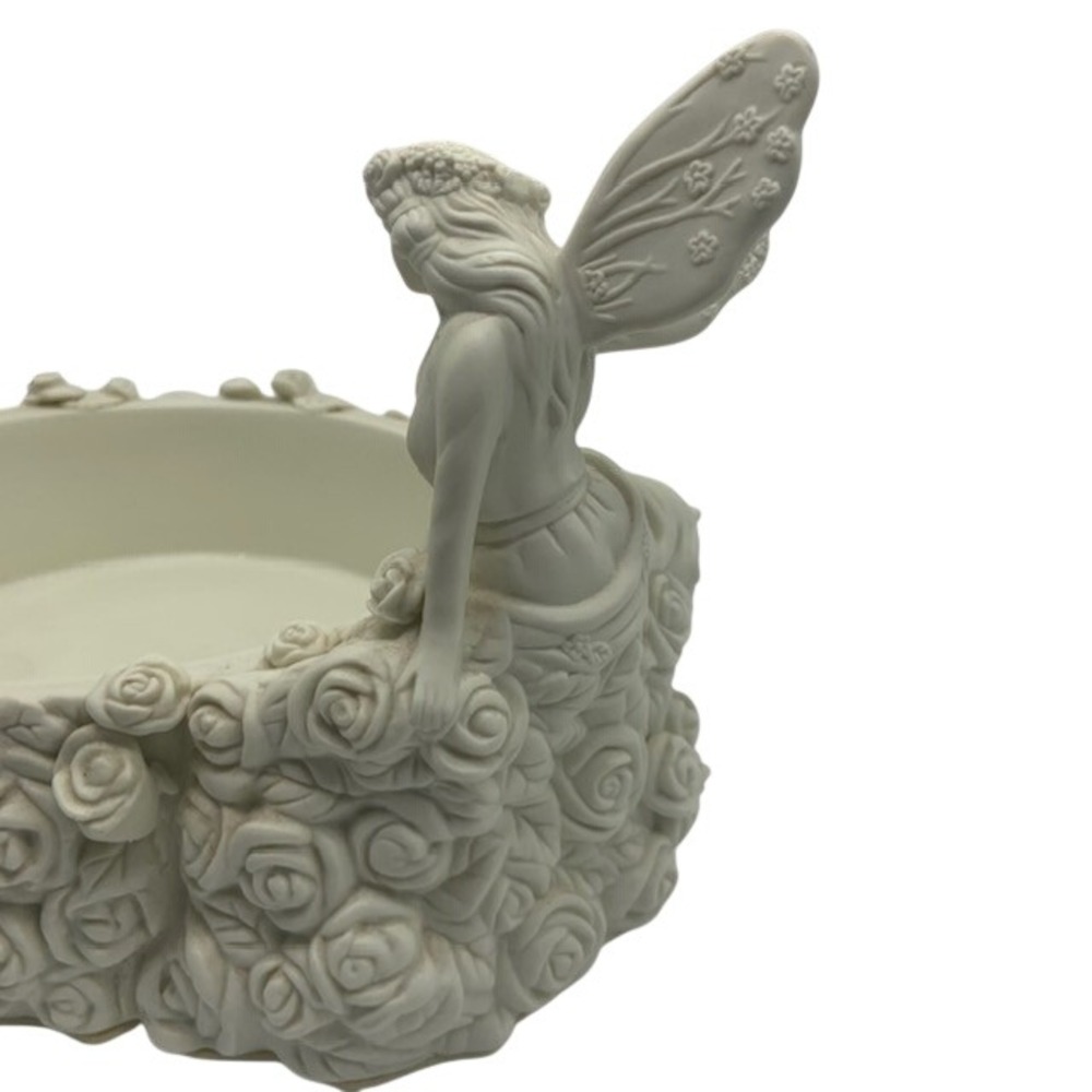 Vintage PartyLite Ariana's Garden Fairy Porcelain Candle Holder Set Bisque - Picture 16 of 16